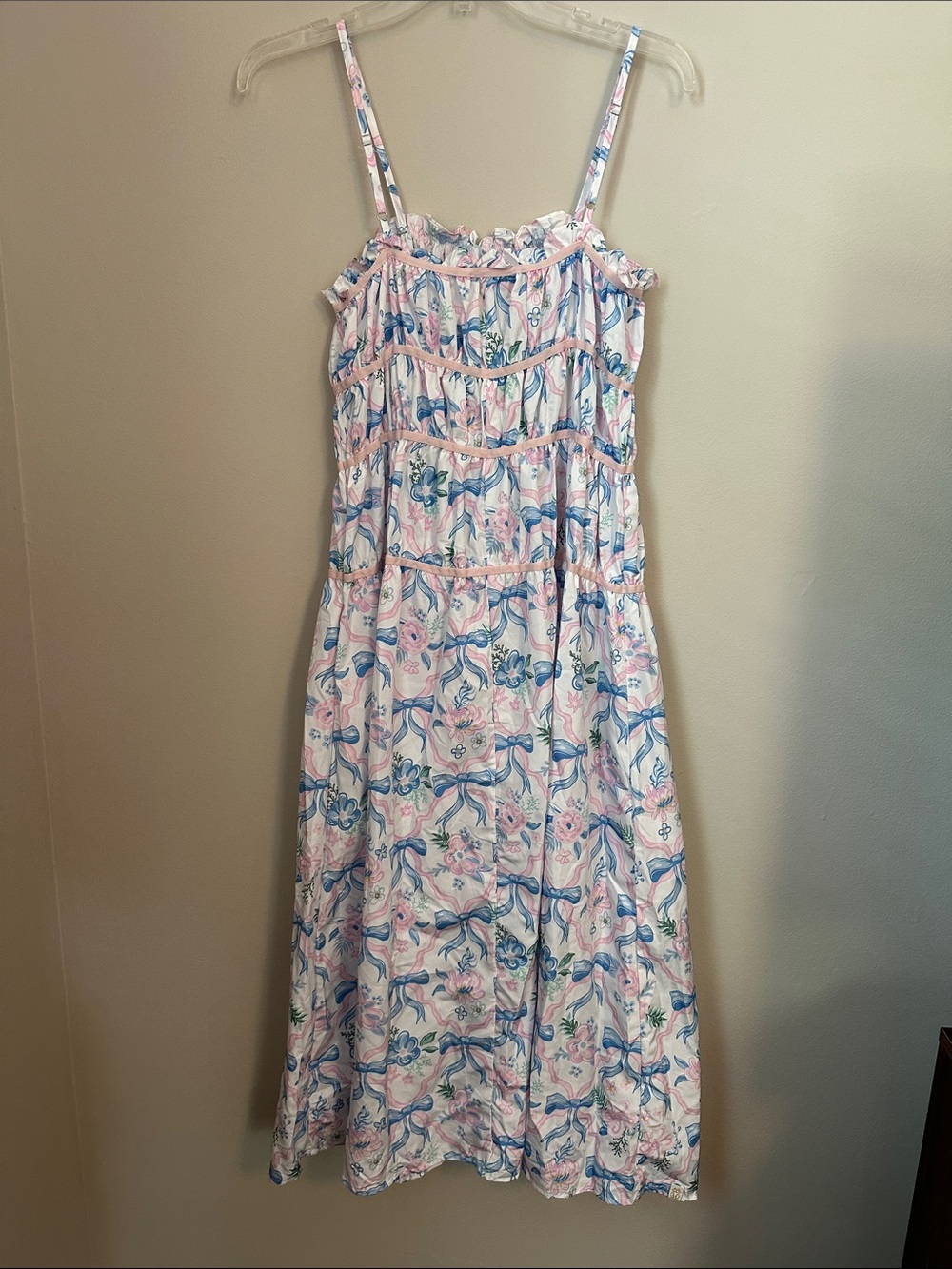 Simply Southern Pink, Blue & Green Floral Ruffled Dress - Picture 5 of 5